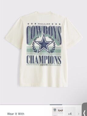 Abercrombie & Fitch Cream Dallas Cowboys Graphic Tee